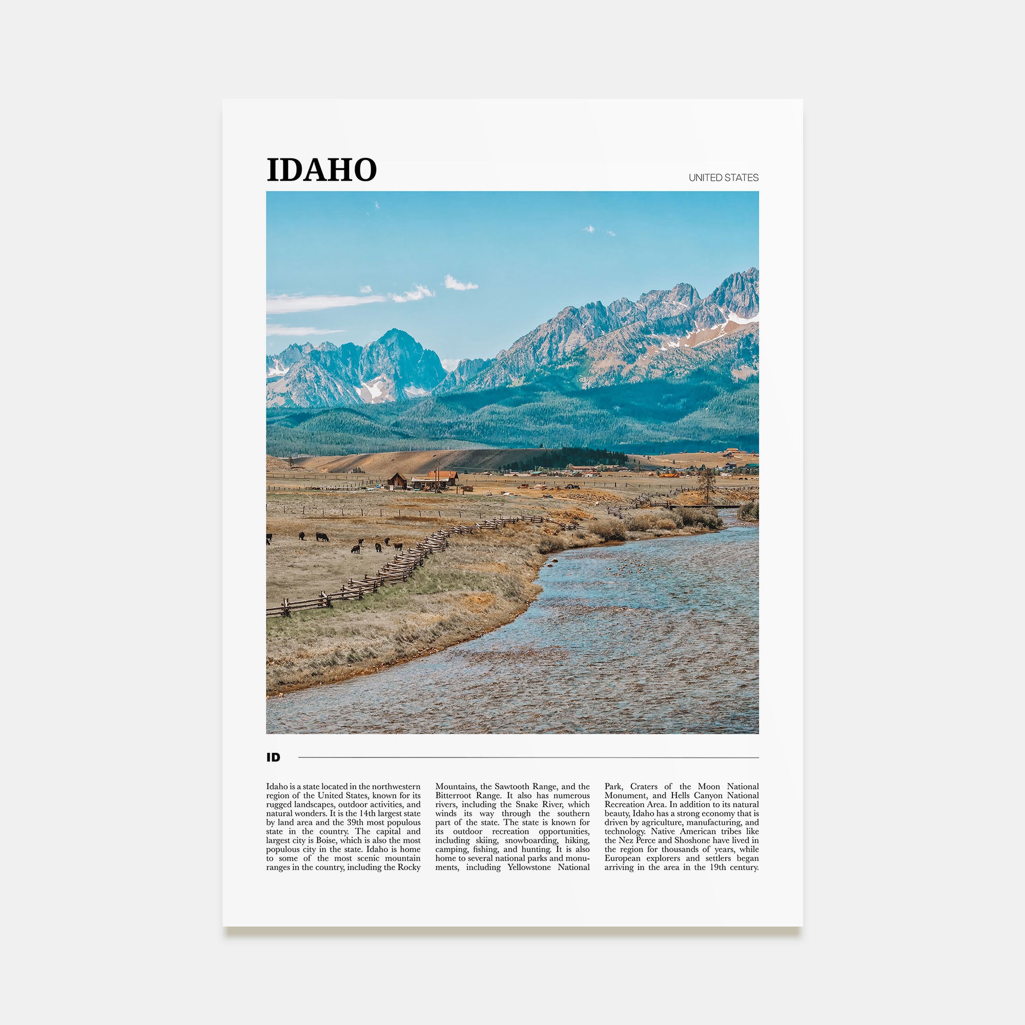 Idaho Travel Color No 2 Poster