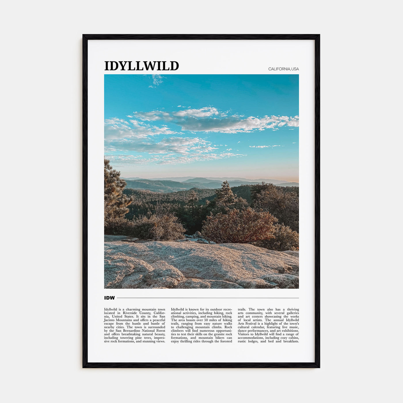 Idyllwild Travel Color Poster