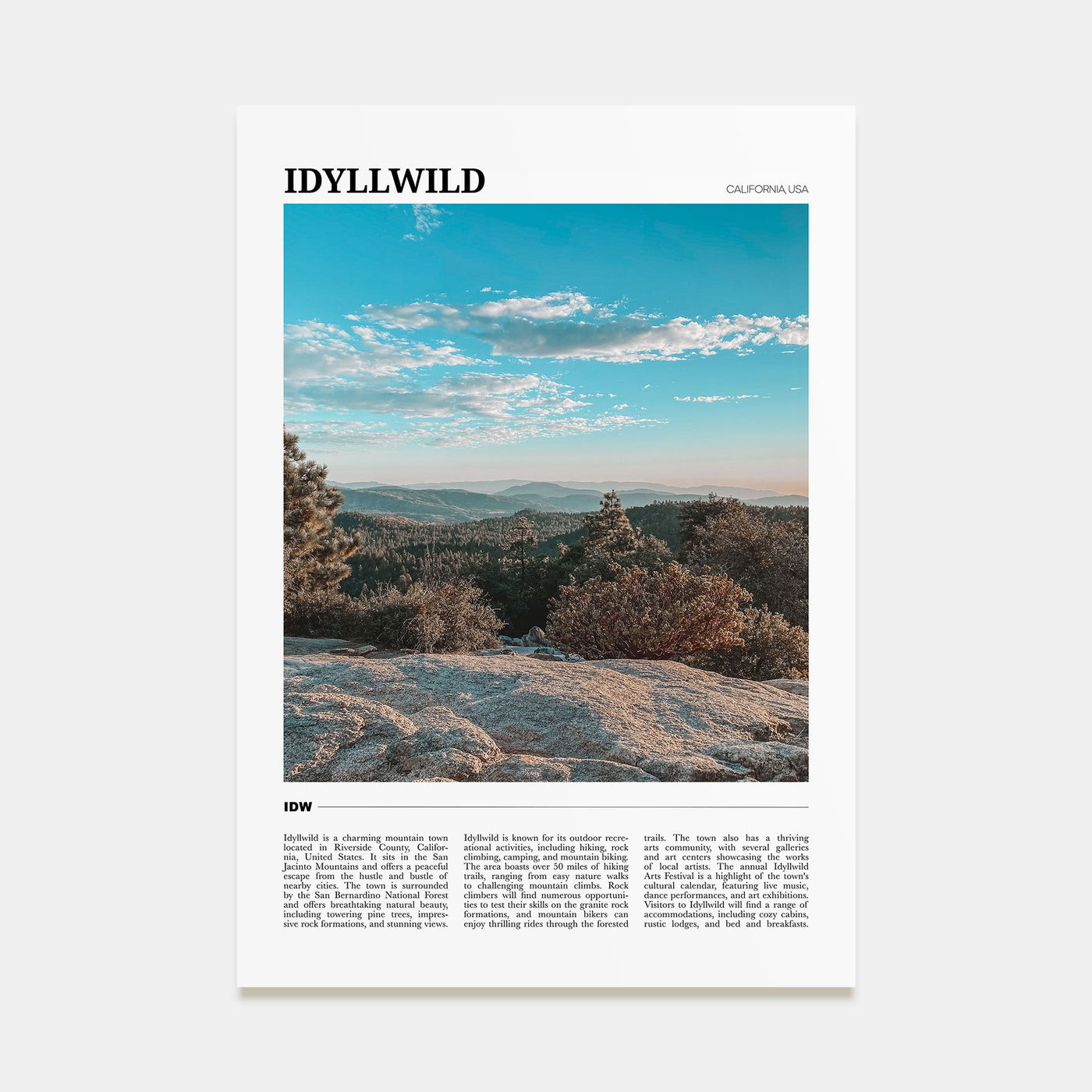 Idyllwild Travel Color Poster