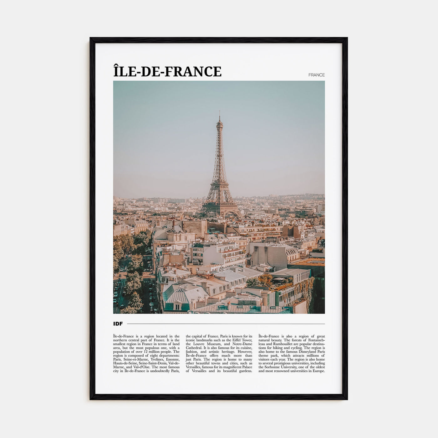 Île-de-France Travel Color Poster