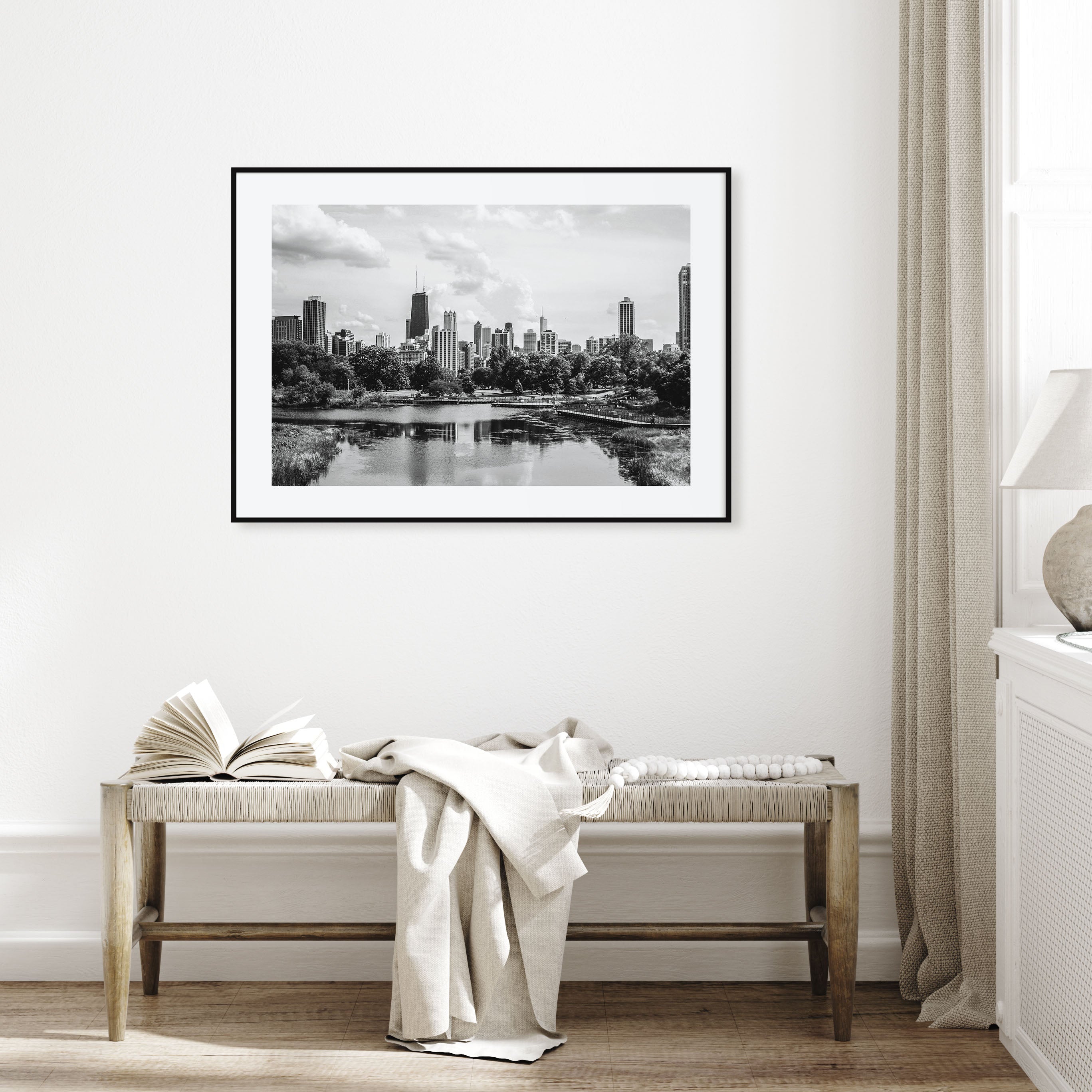 Illinois Landscape B&W Poster