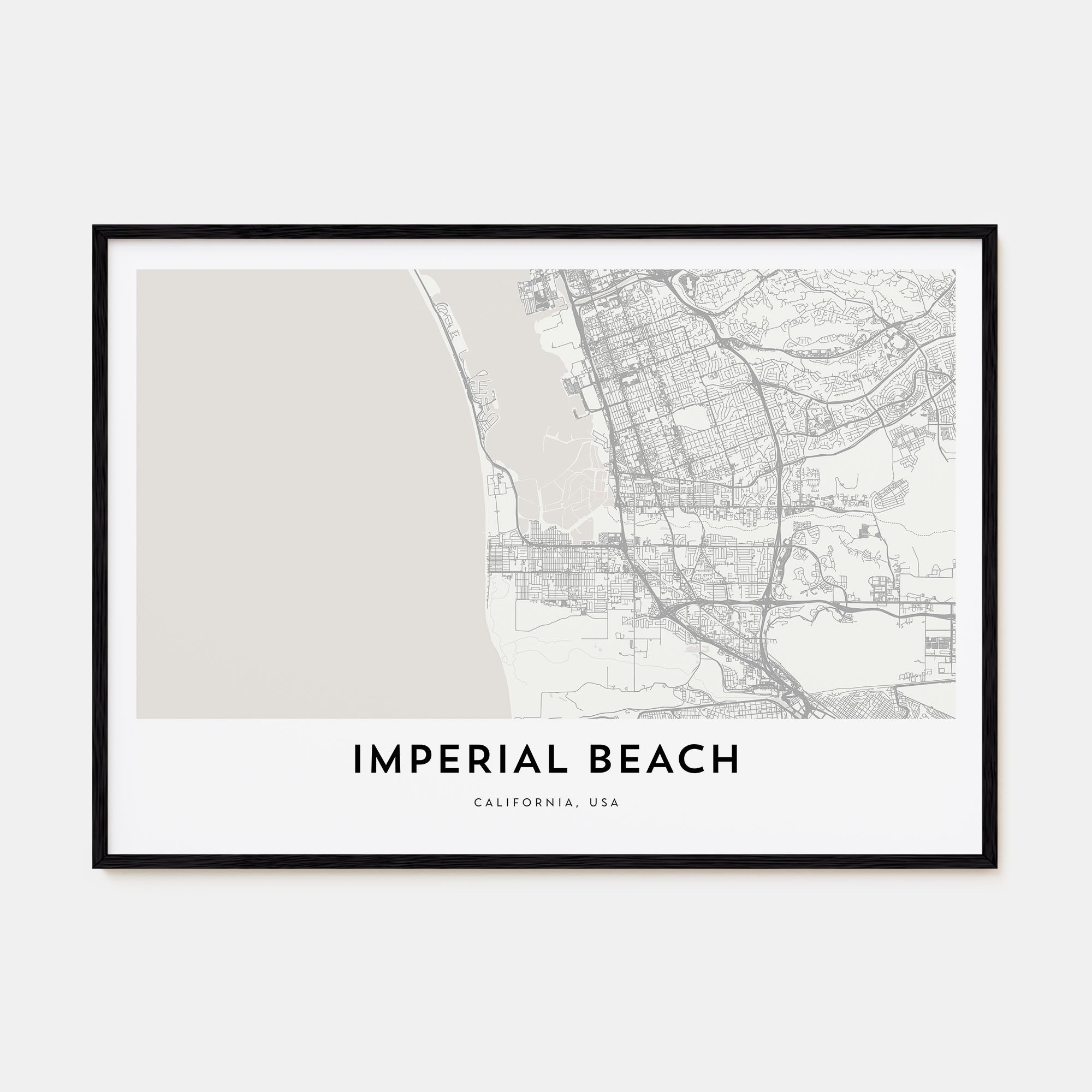 Imperial Beach Map Landscape Poster