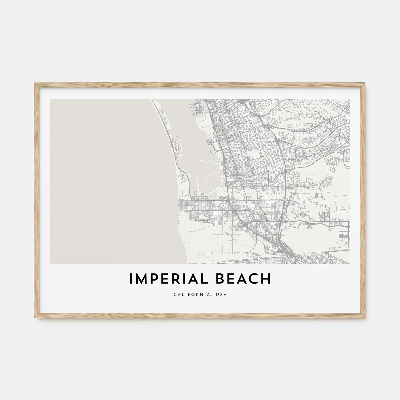 Imperial Beach Map Landscape Poster