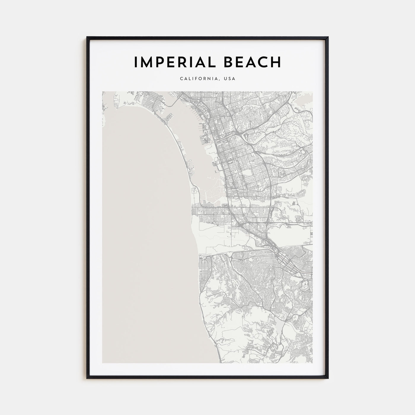 Imperial Beach Map Portrait Poster