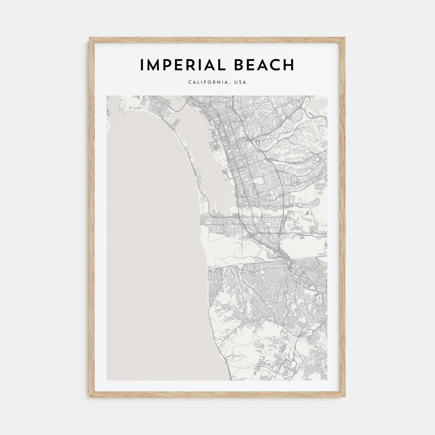 Imperial Beach Map Portrait Poster