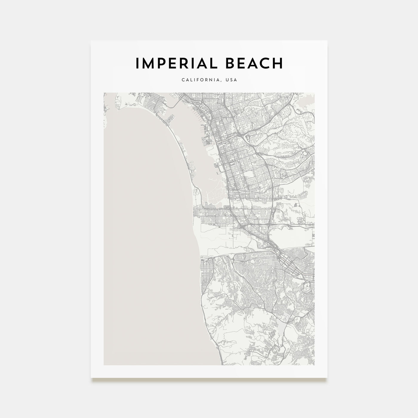 Imperial Beach Map Portrait Poster