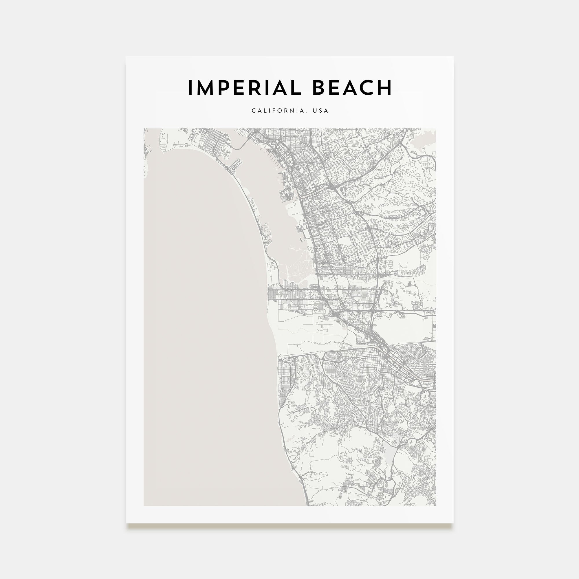 Imperial Beach Map Portrait Poster