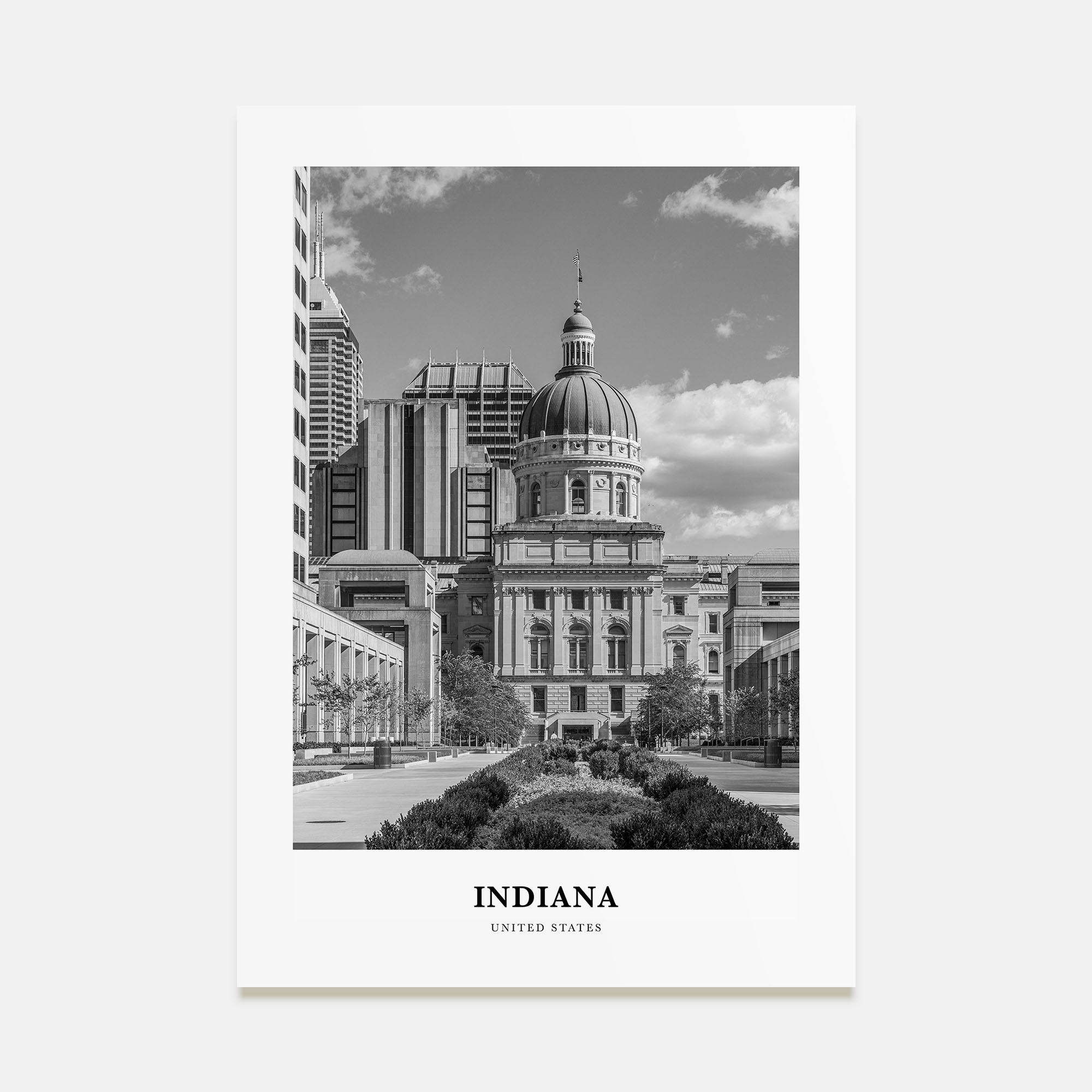 Indiana Portrait B&W Poster