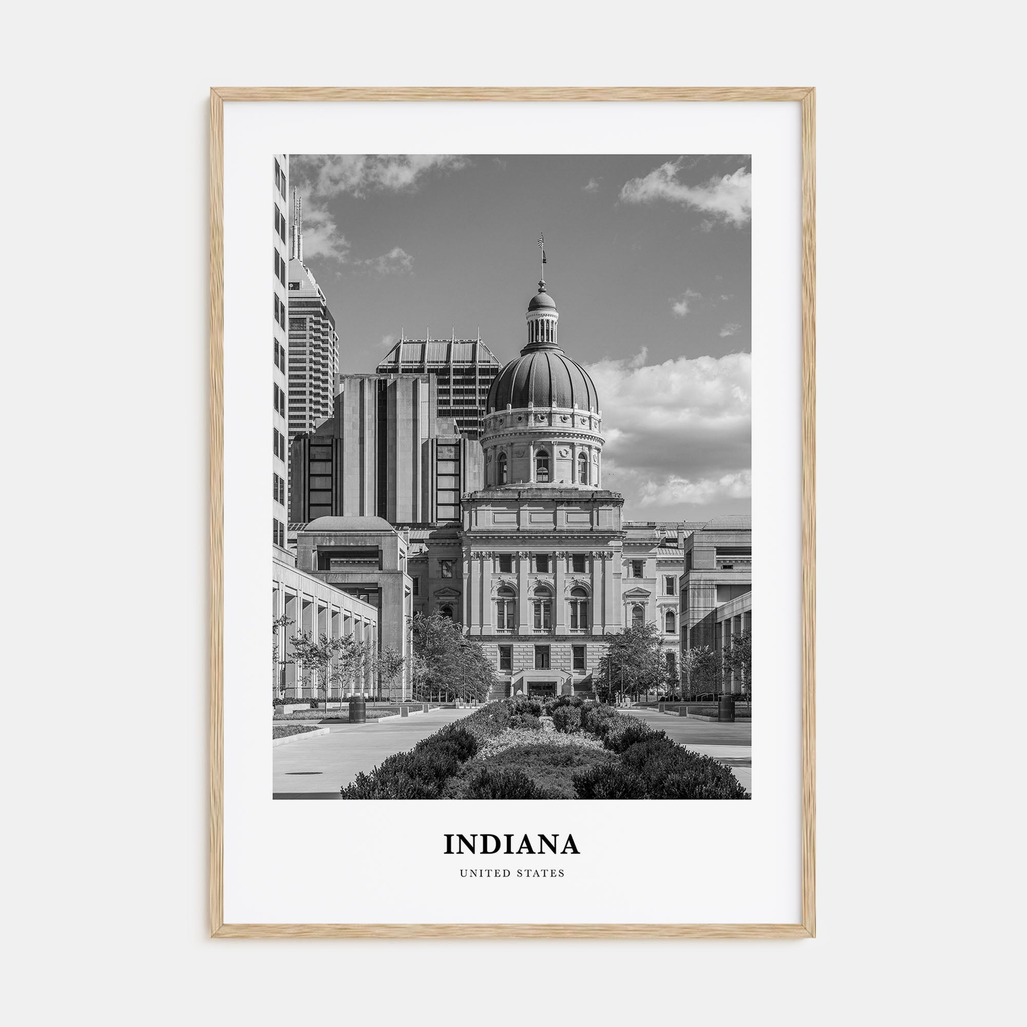 Indiana Portrait B&W Poster