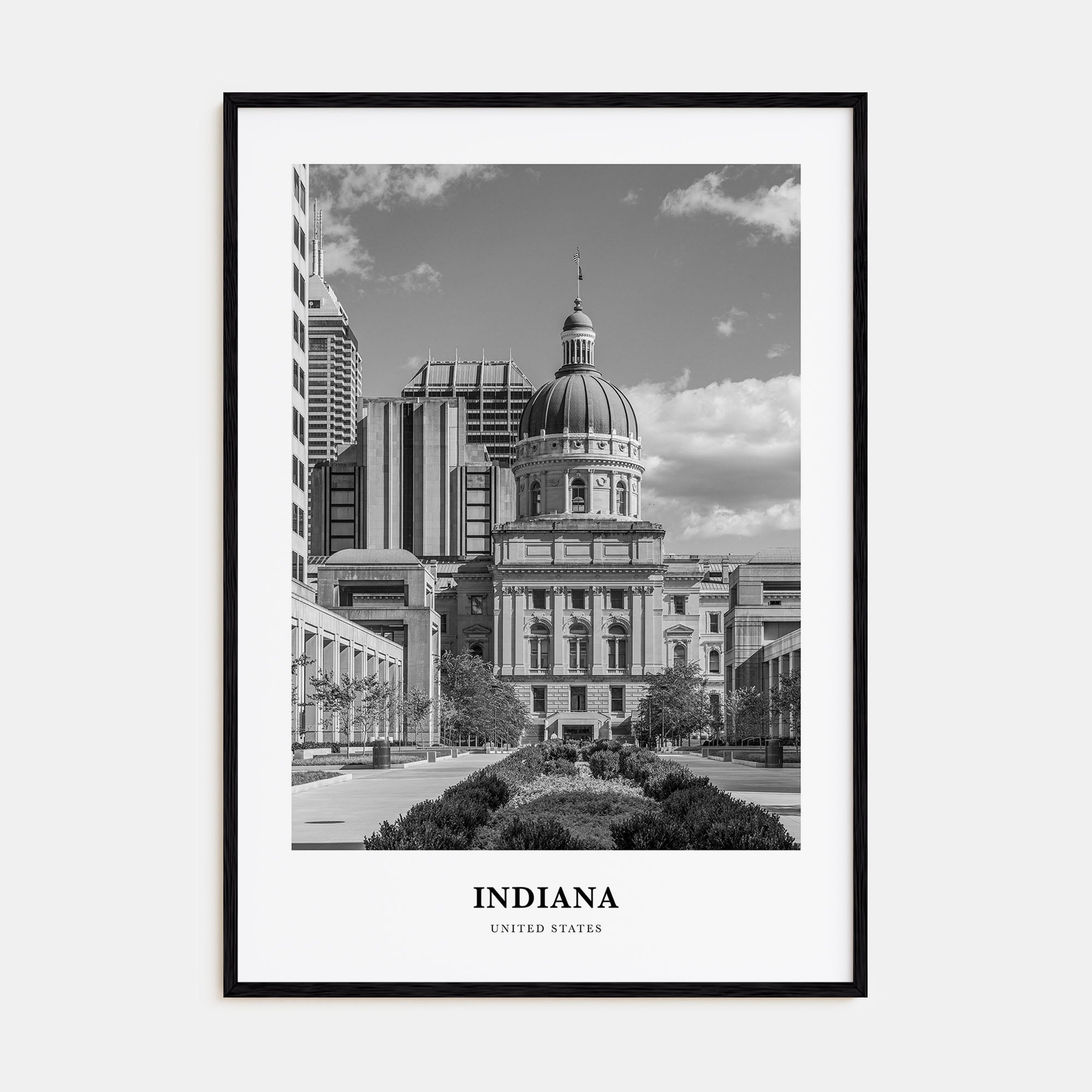 Indiana Portrait B&W Poster