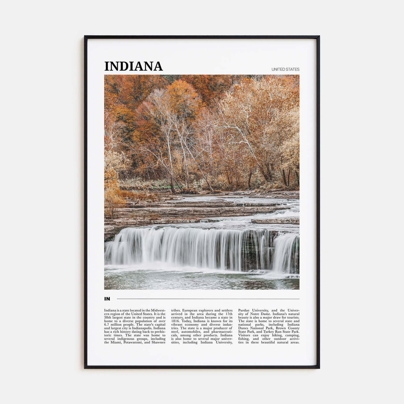 Indiana Travel Color Poster