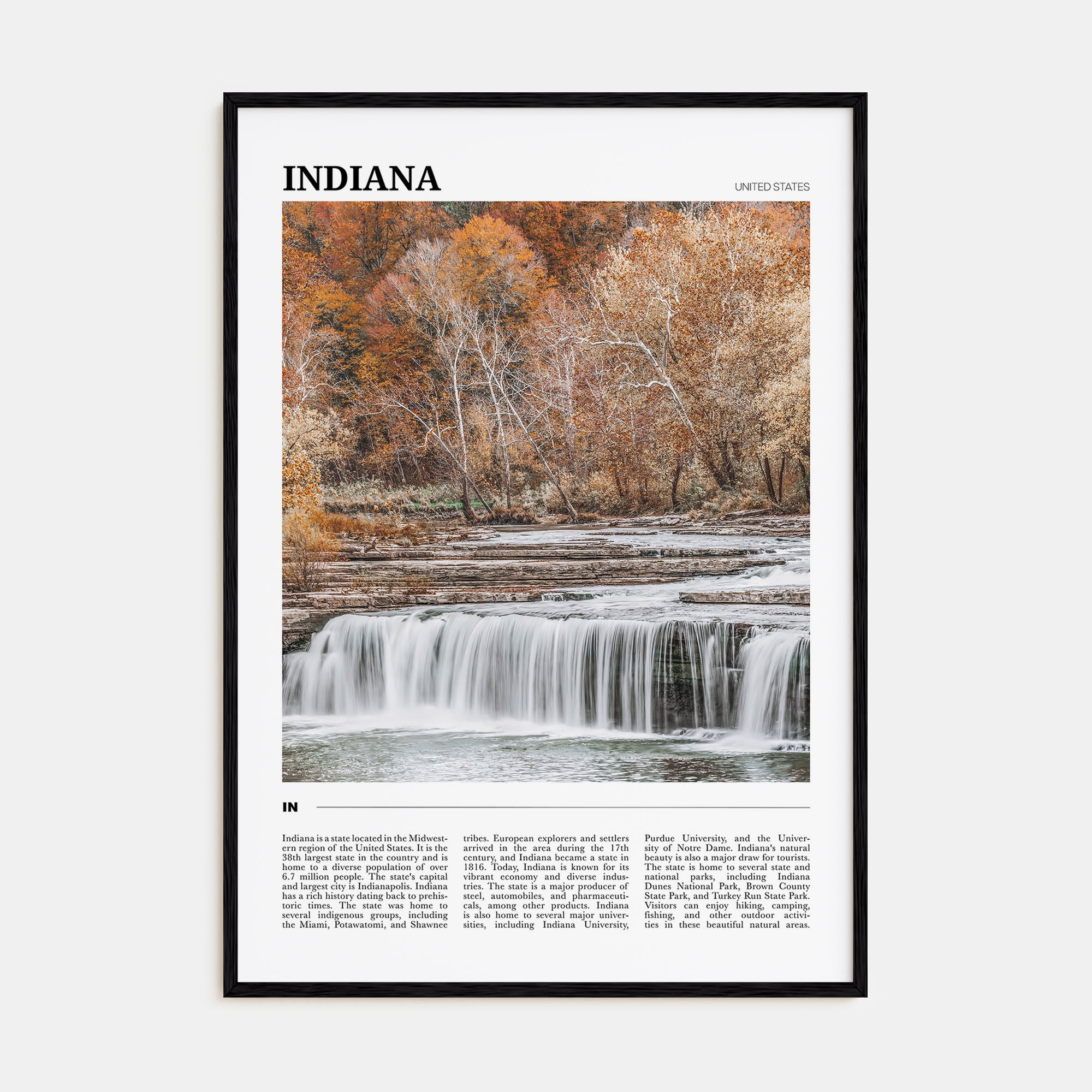 Indiana Travel Color Poster