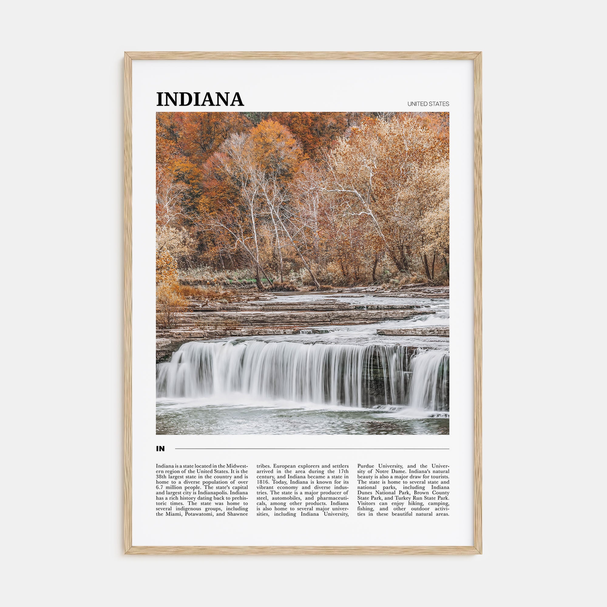 Indiana Travel Color Poster