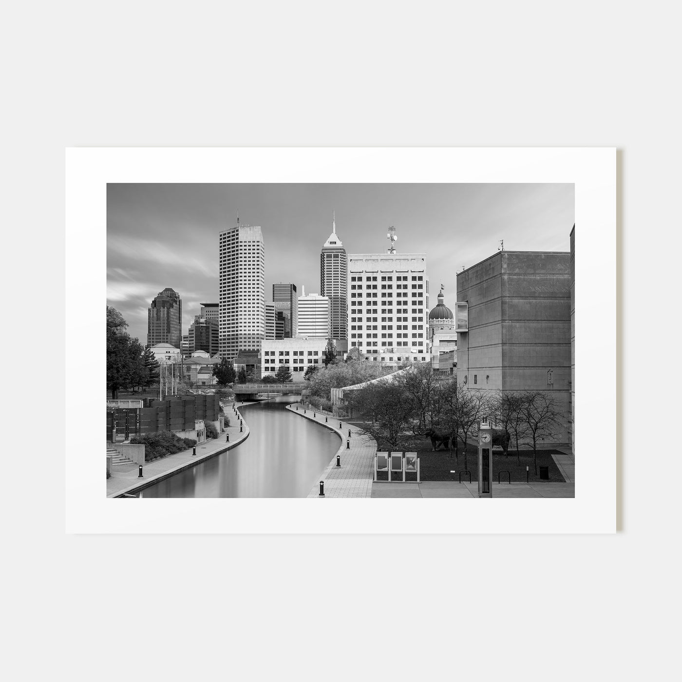 Indianapolis Landscape B&W Poster