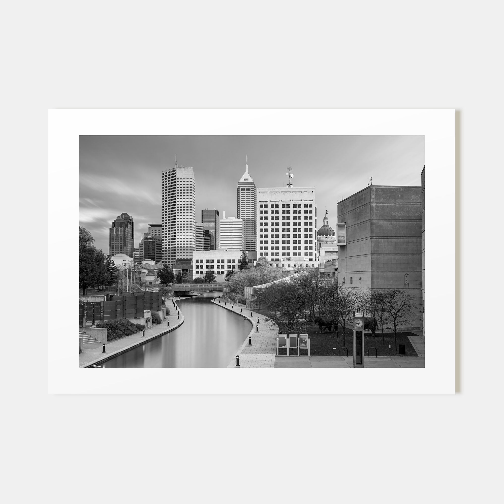 Indianapolis Landscape B&W Poster