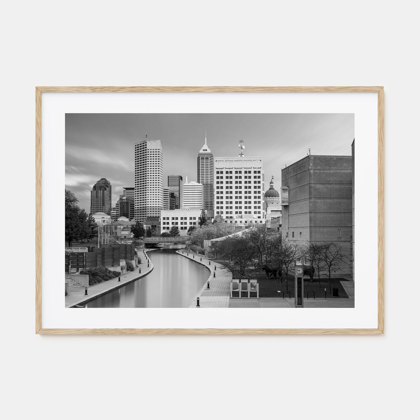 Indianapolis Landscape B&W Poster
