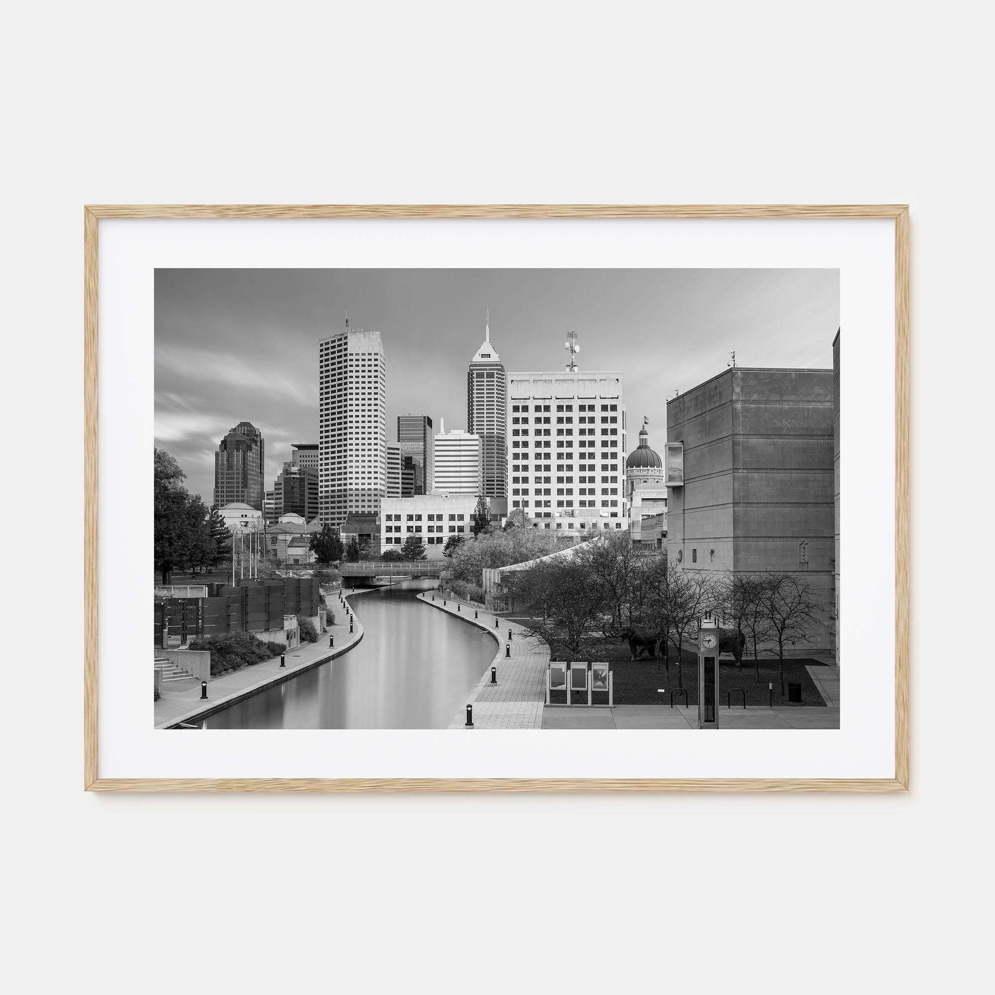 Indianapolis Landscape B&W Poster