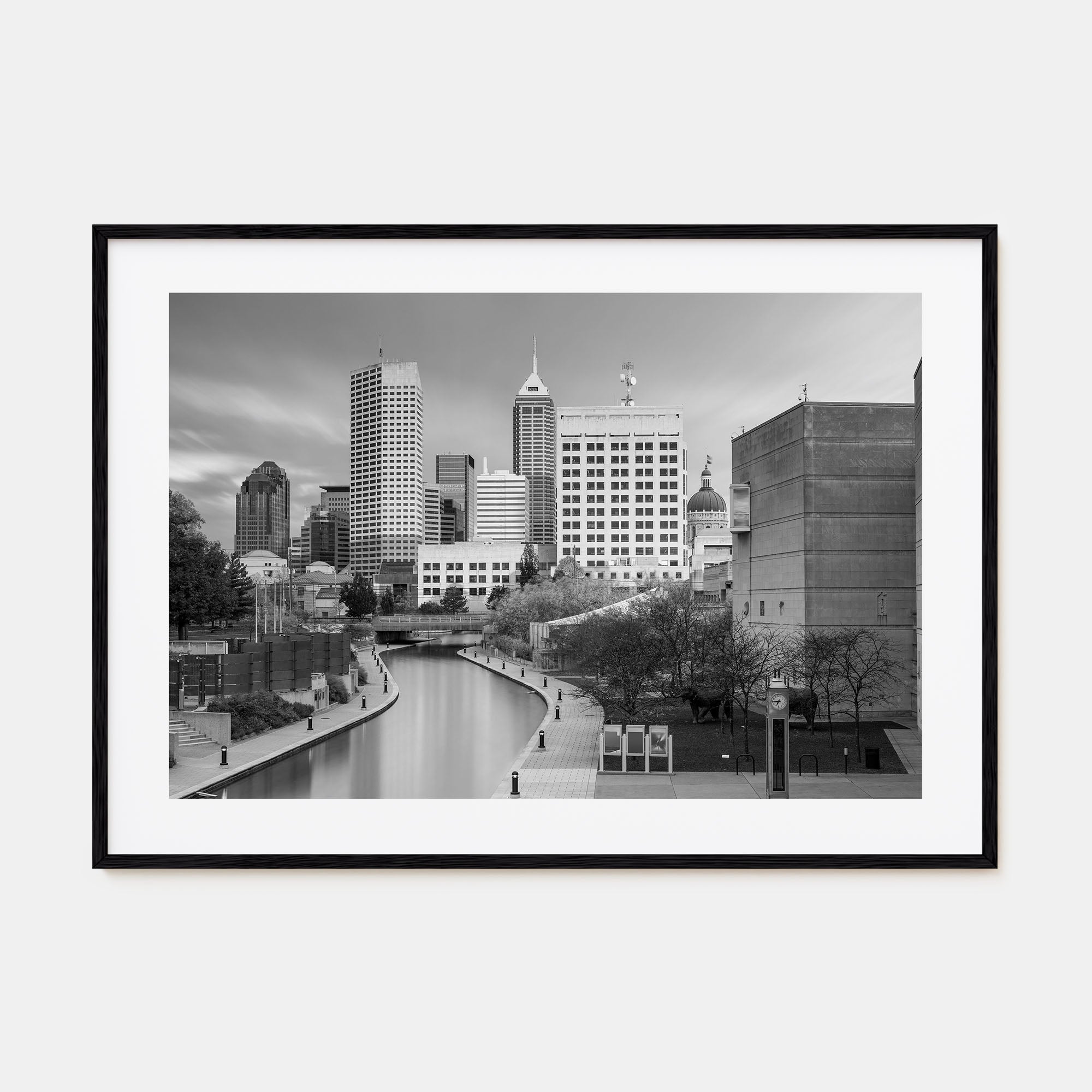 Indianapolis Landscape B&W Poster
