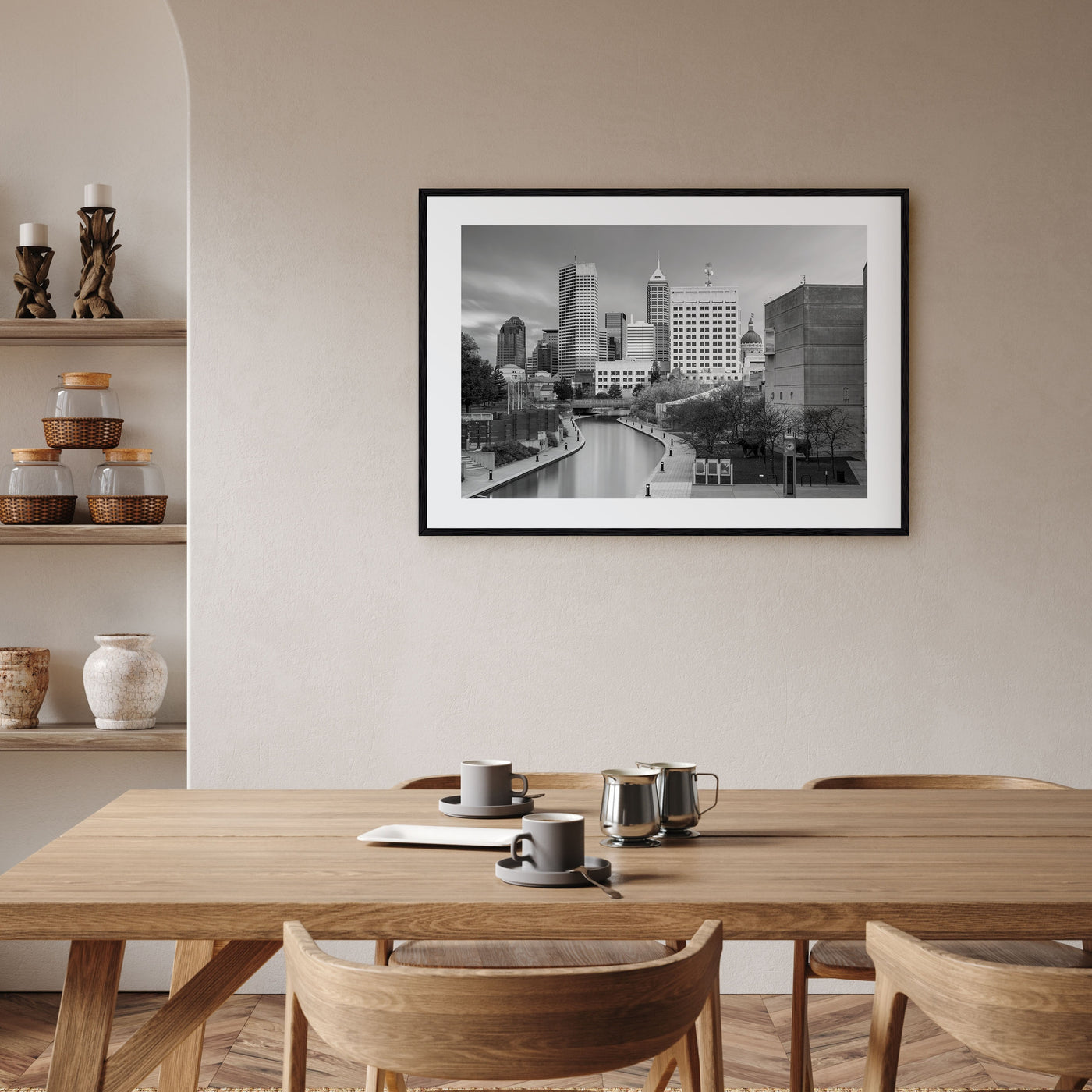 Indianapolis Landscape B&W Poster