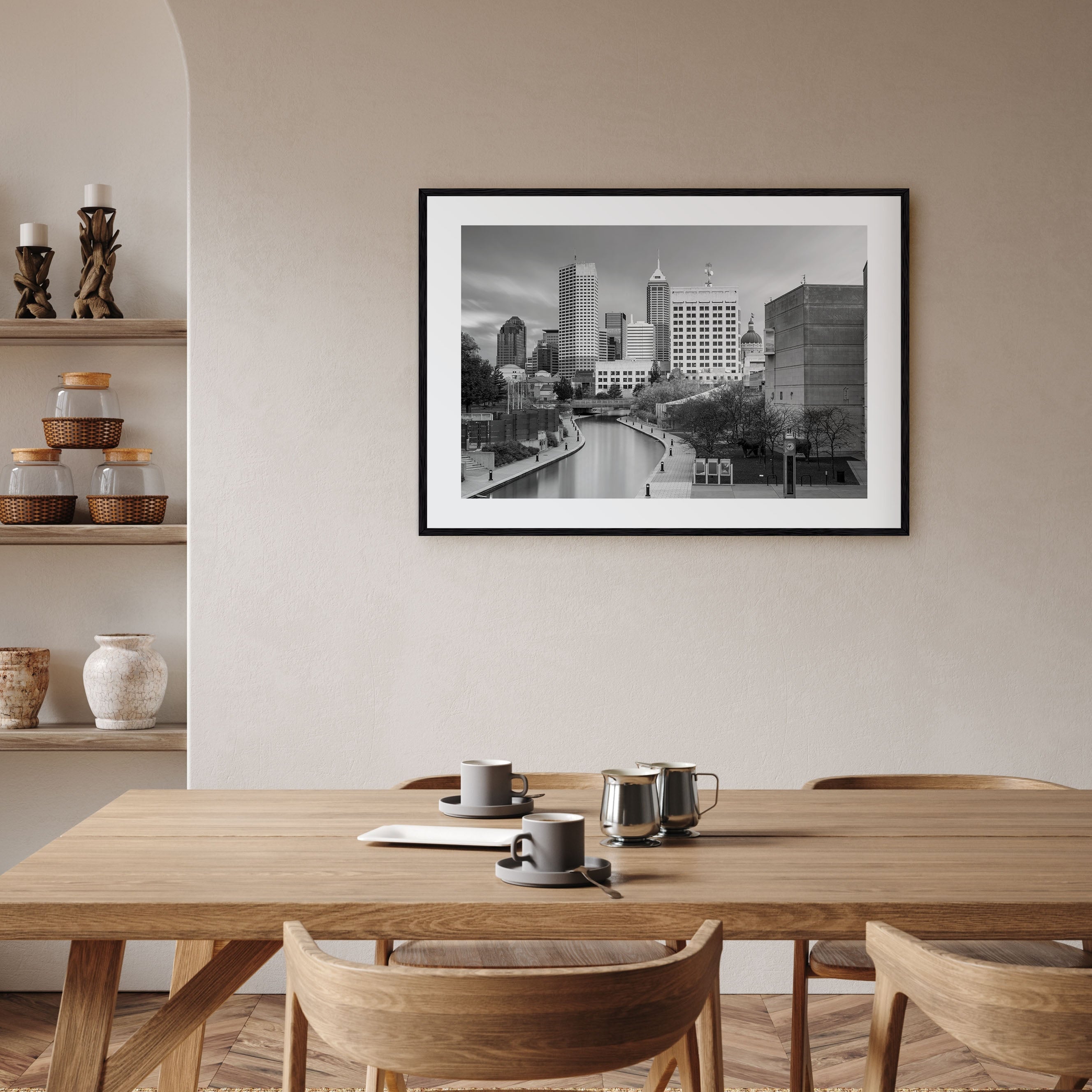 Indianapolis Landscape B&W Poster