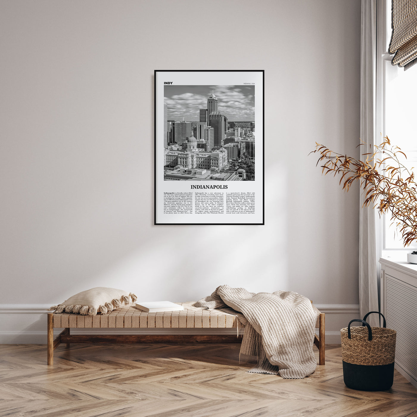Indianapolis Travel B&W No 1 Poster