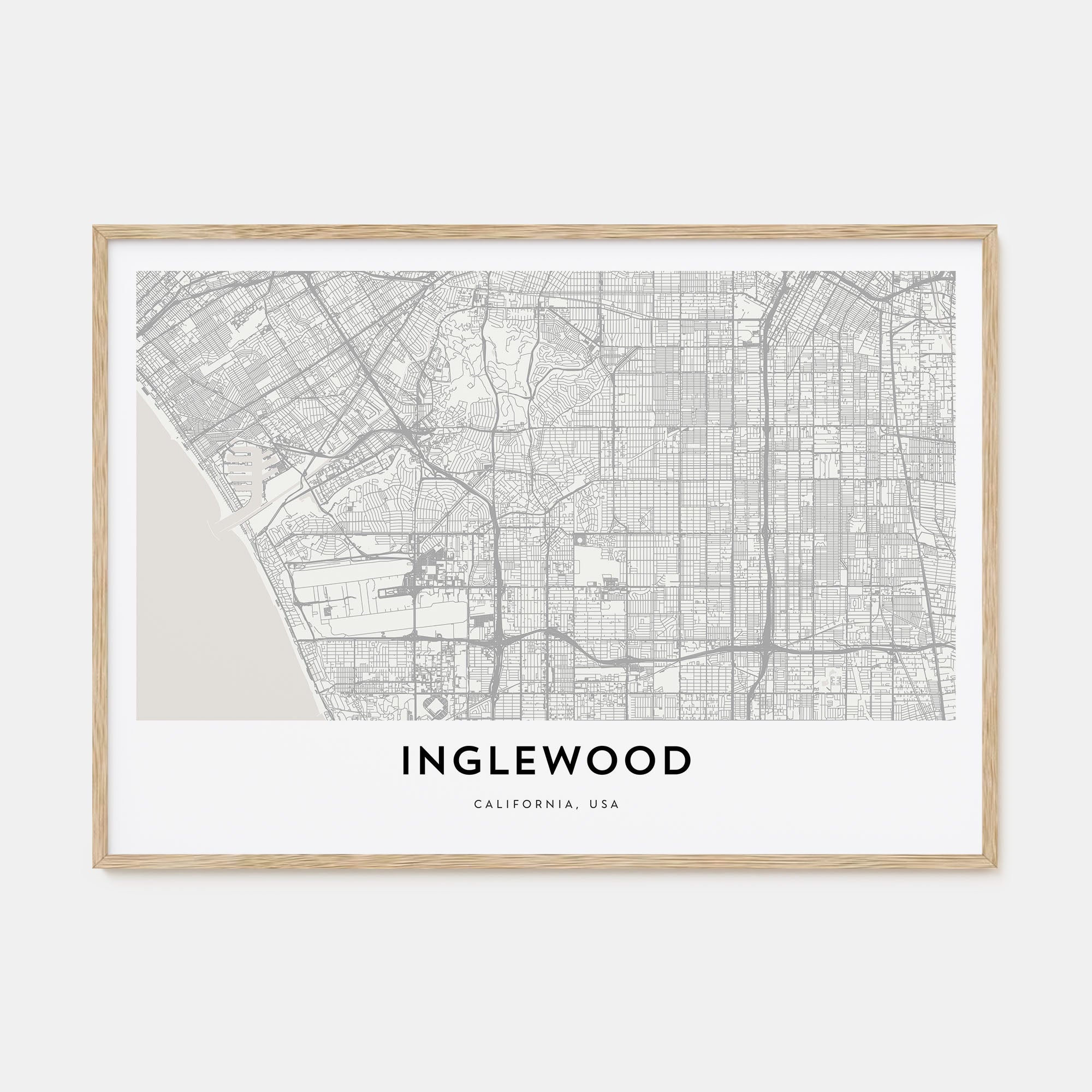 Inglewood Map Landscape Poster