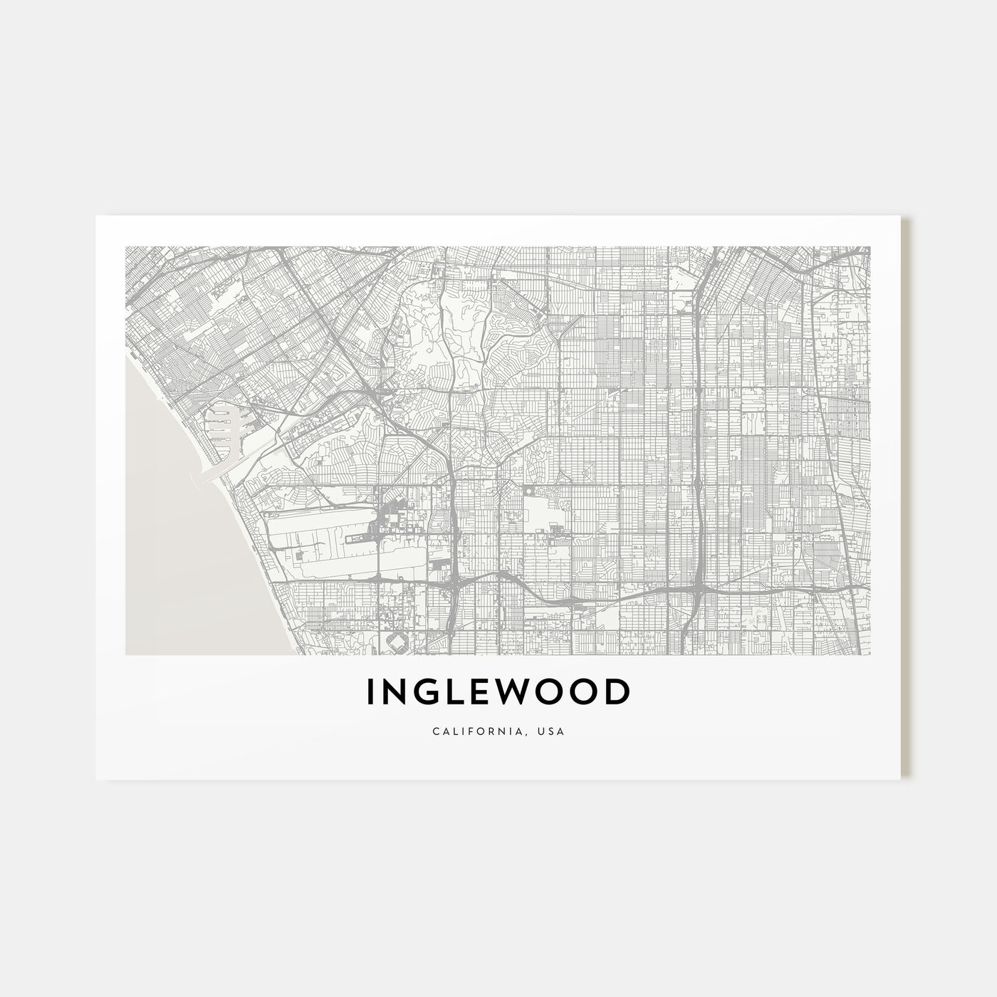 Inglewood Map Landscape Poster