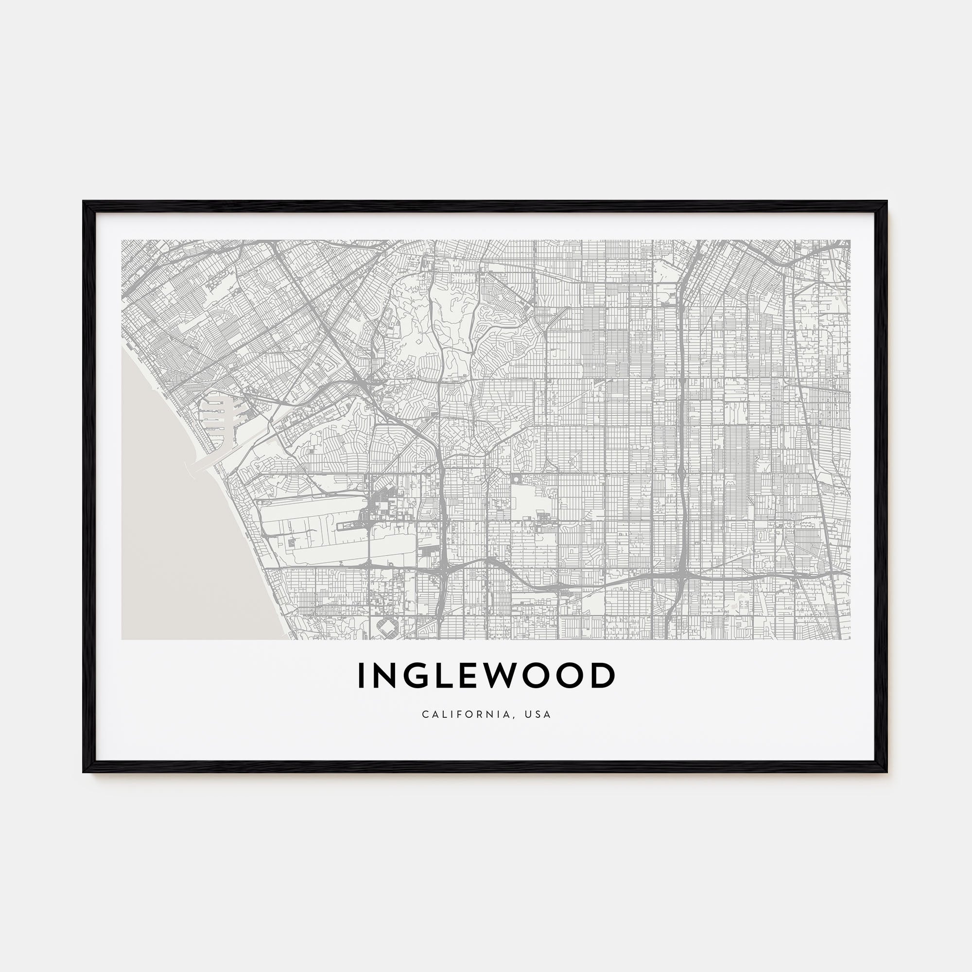 Inglewood Map Landscape Poster
