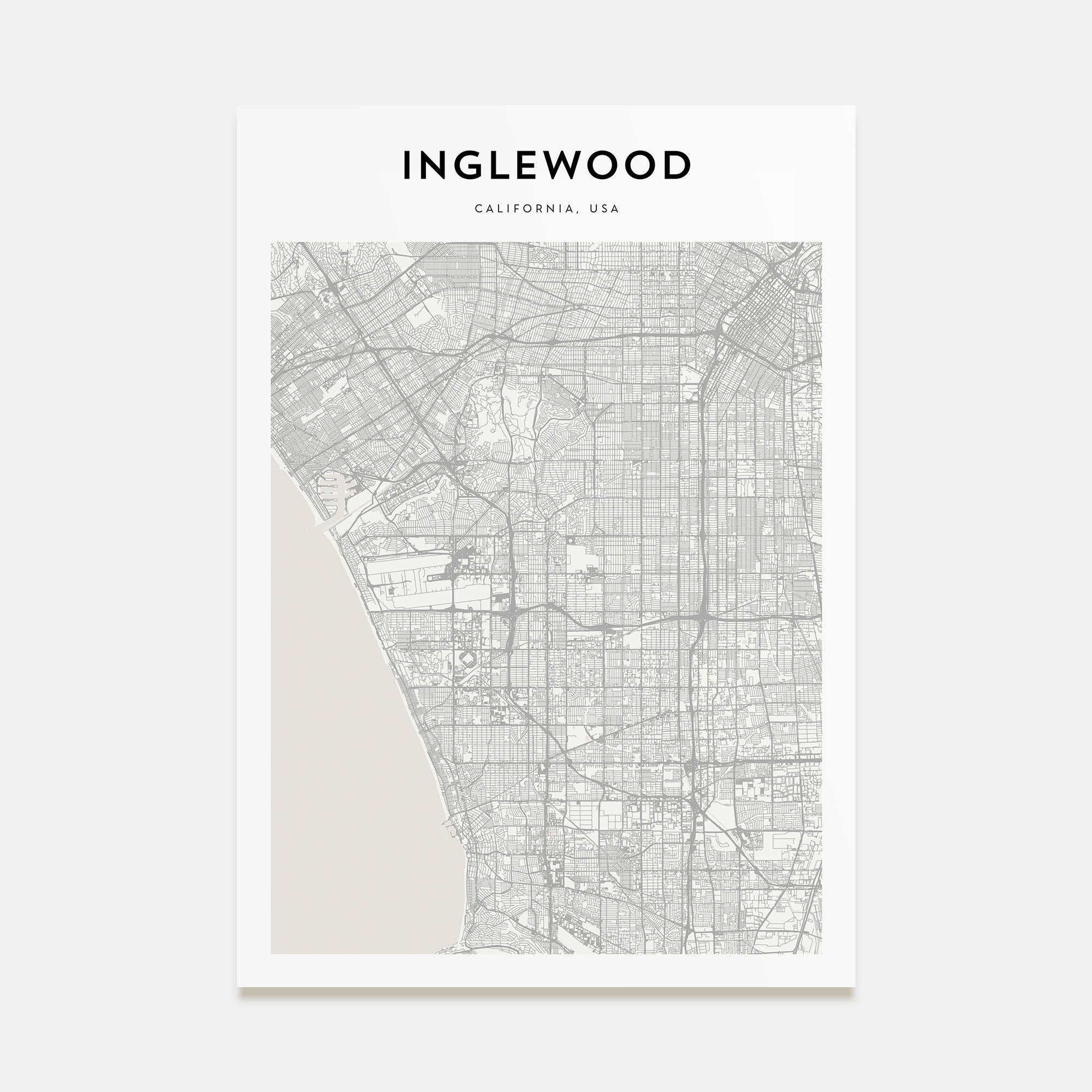 Inglewood Map Portrait Poster