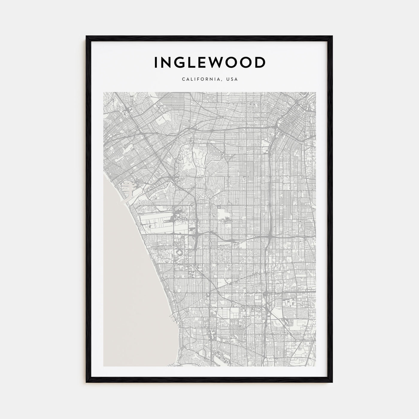 Inglewood Map Portrait Poster