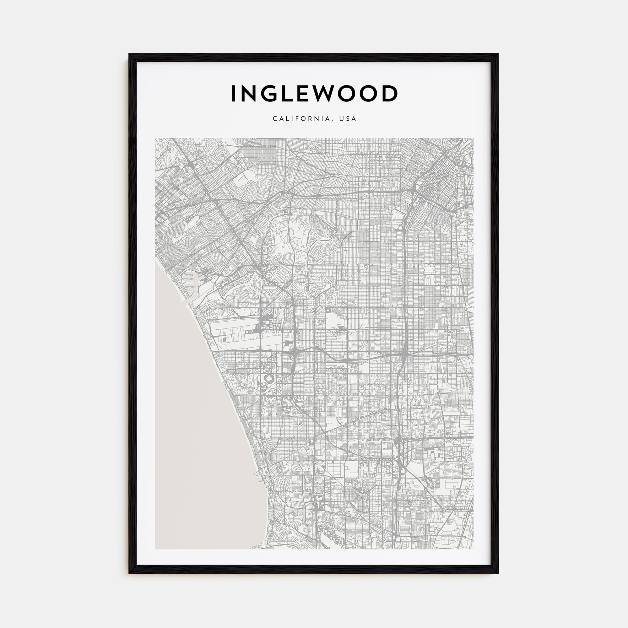 Inglewood Map Portrait Poster