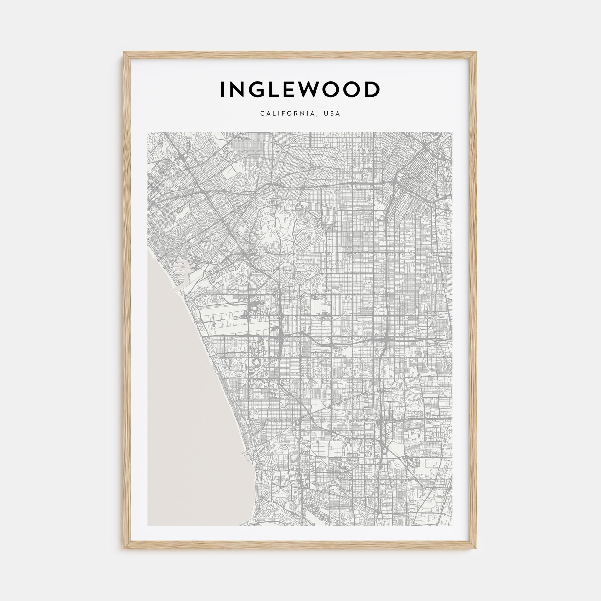 Inglewood Map Portrait Poster