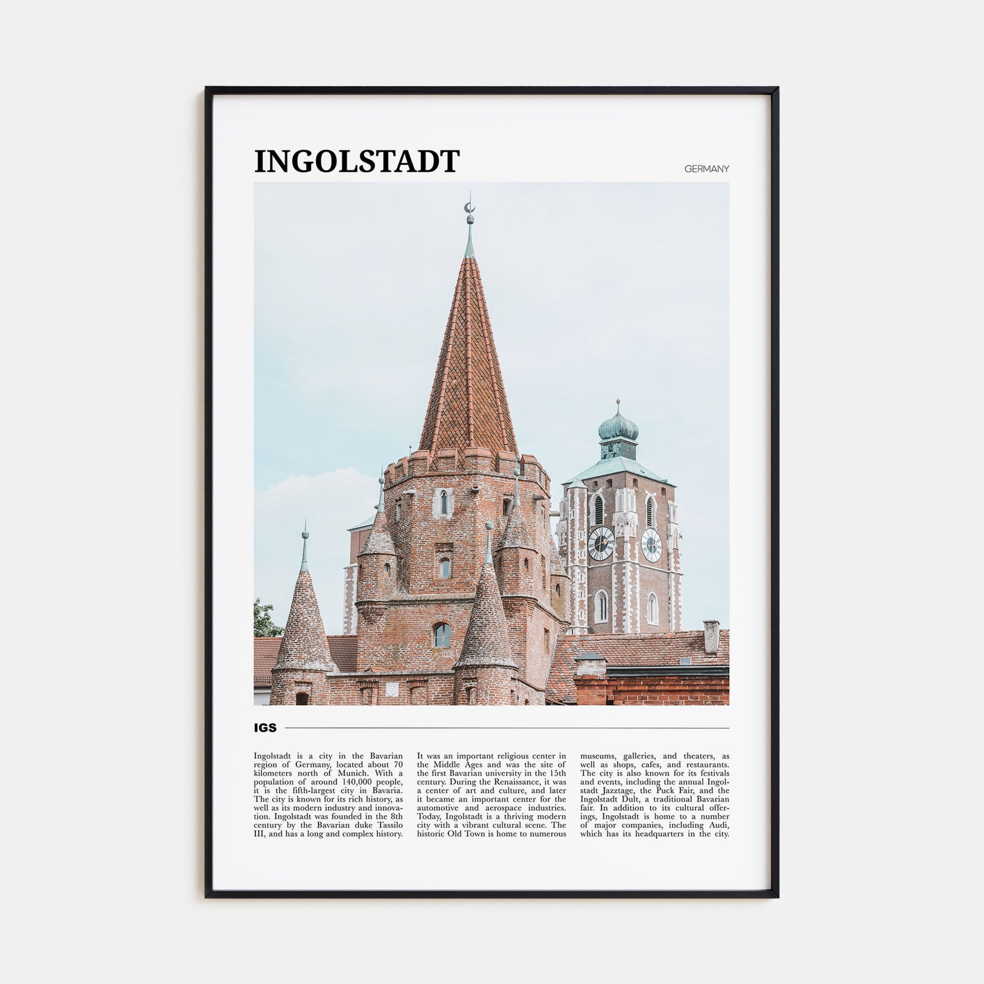 Ingolstadt Travel Color Poster