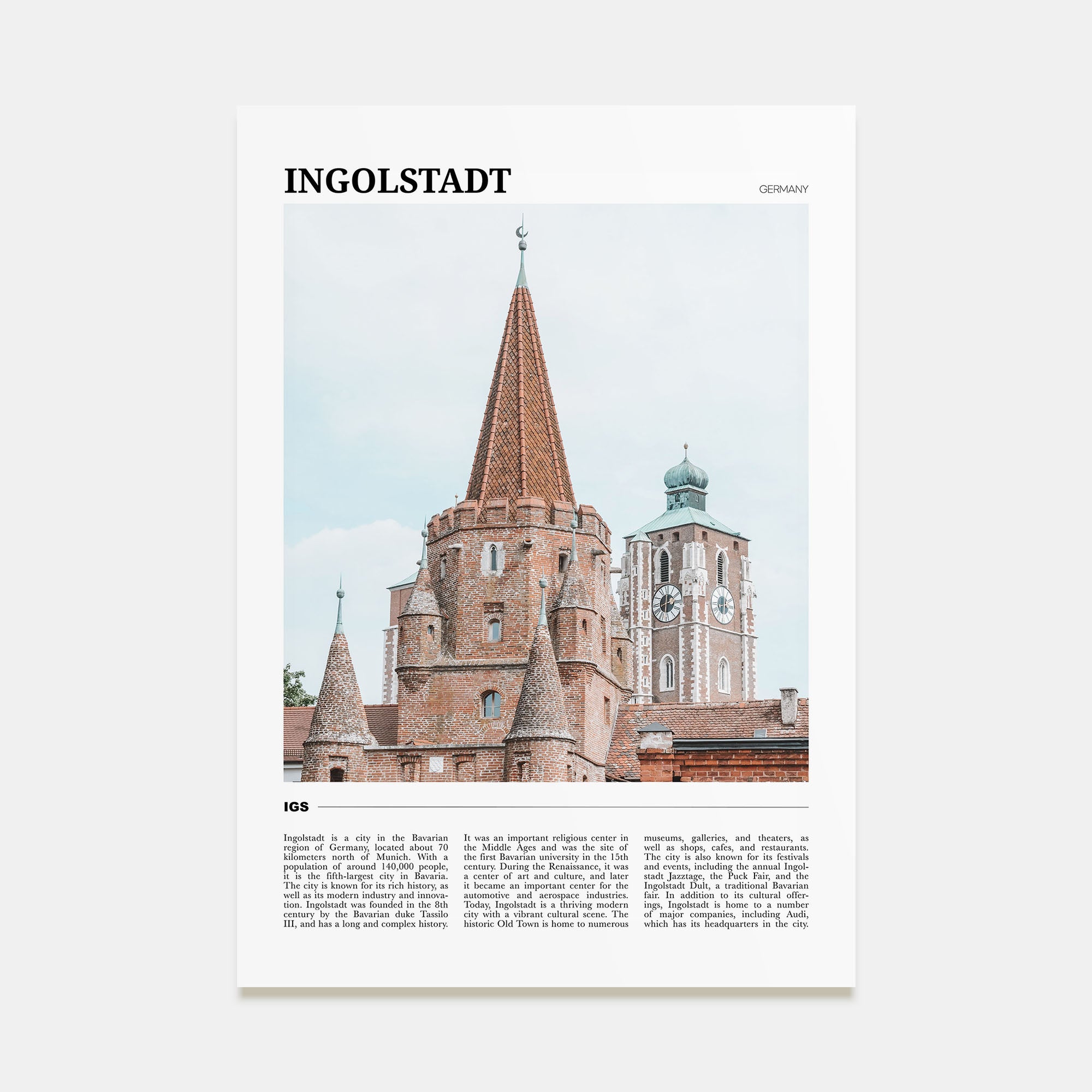 Ingolstadt Travel Color Poster