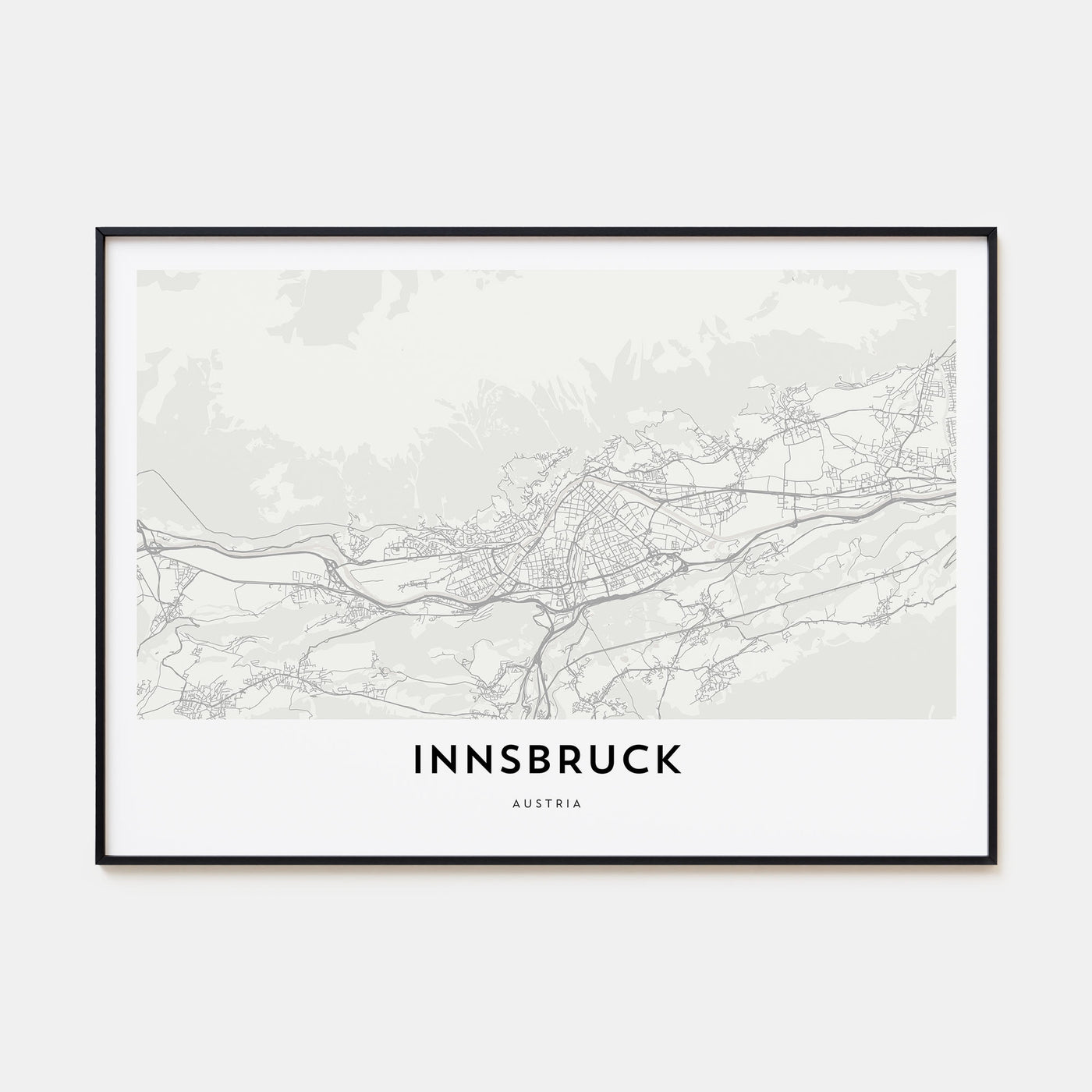 Innsbruck Map Landscape Poster