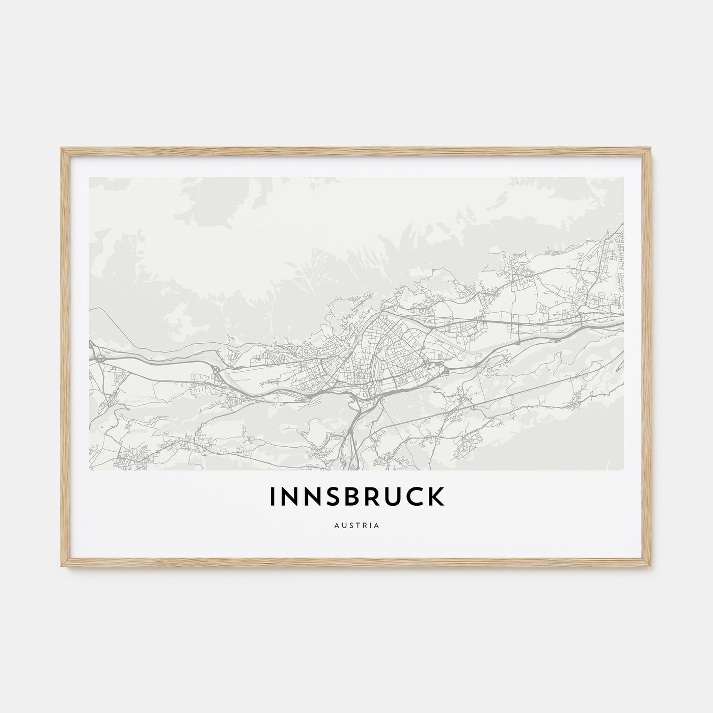 Innsbruck Map Landscape Poster