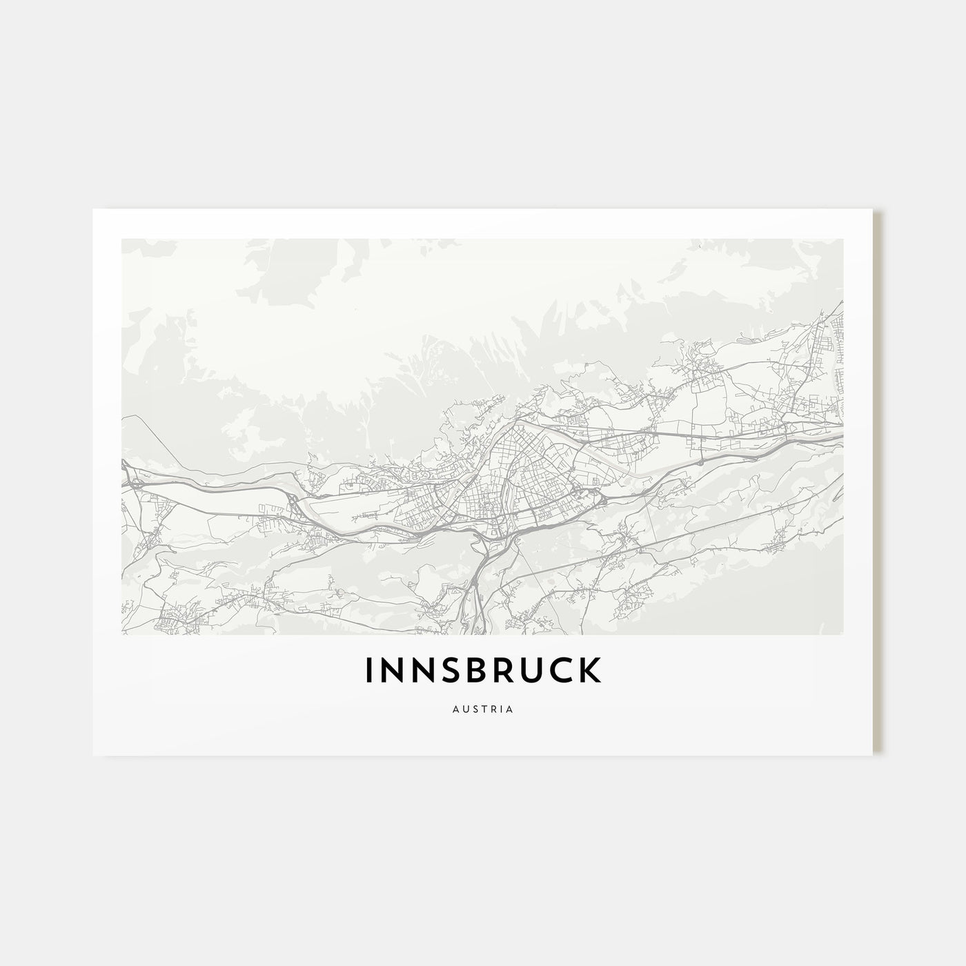 Innsbruck Map Landscape Poster