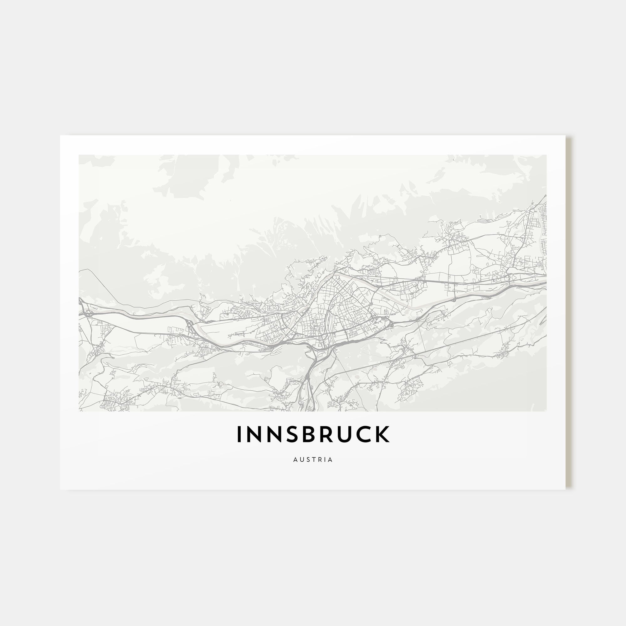 Innsbruck Map Landscape Poster