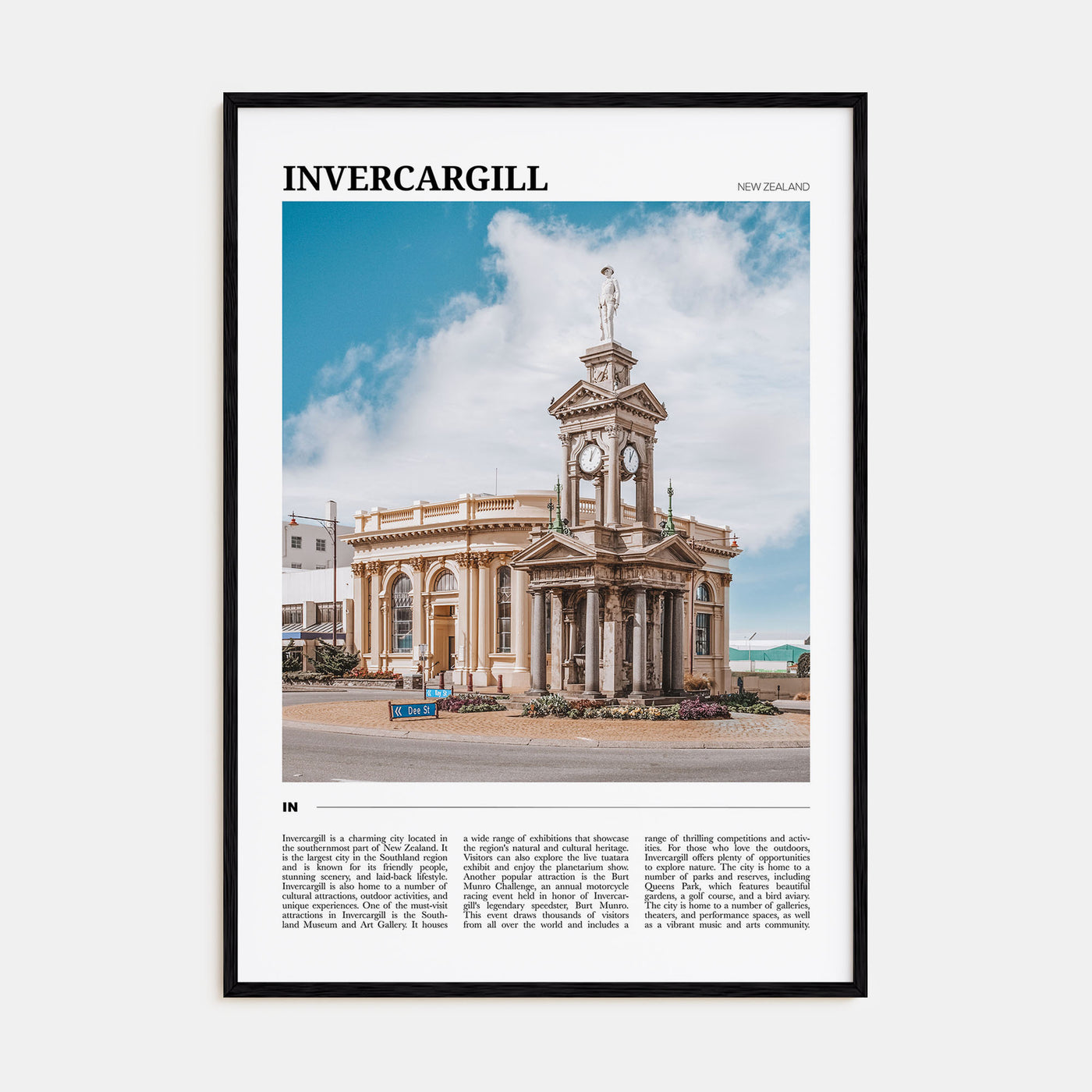 Invercargill Travel Color Poster