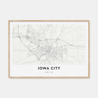 Iowa City Map Landscape Poster