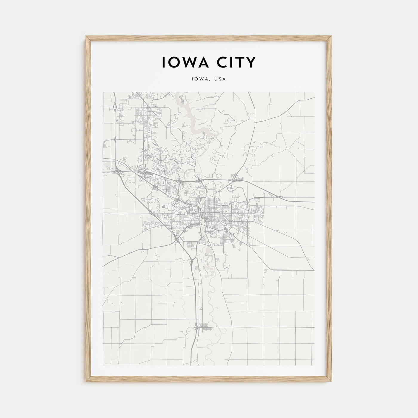 Iowa City Map Portrait Poster