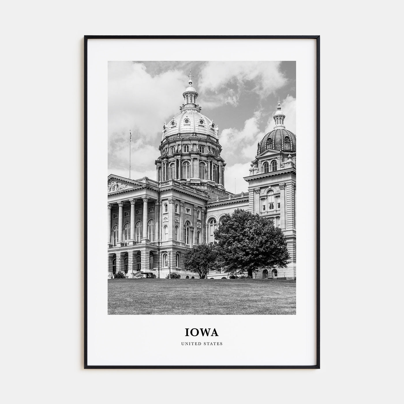 Iowa Portrait B&W Poster