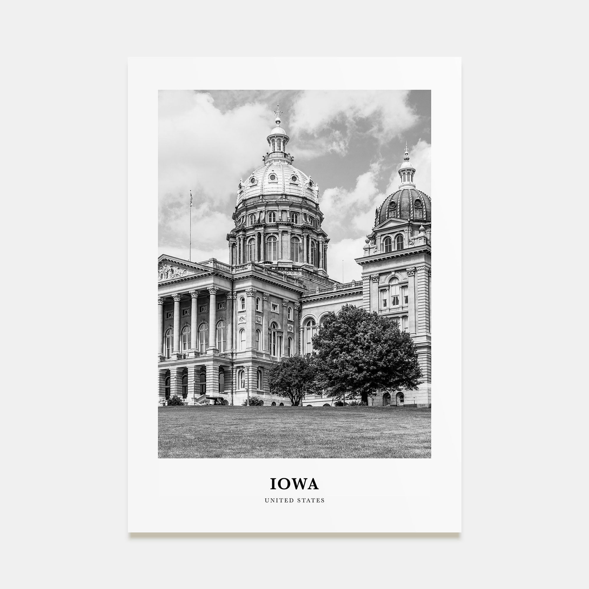 Iowa Portrait B&W Poster