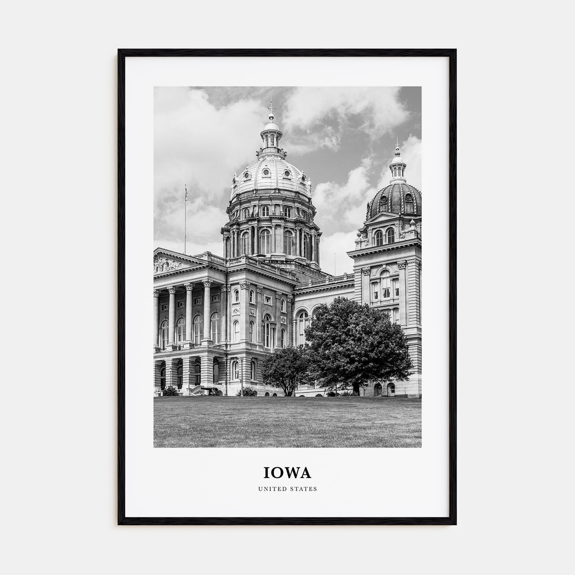 Iowa Portrait B&W Poster