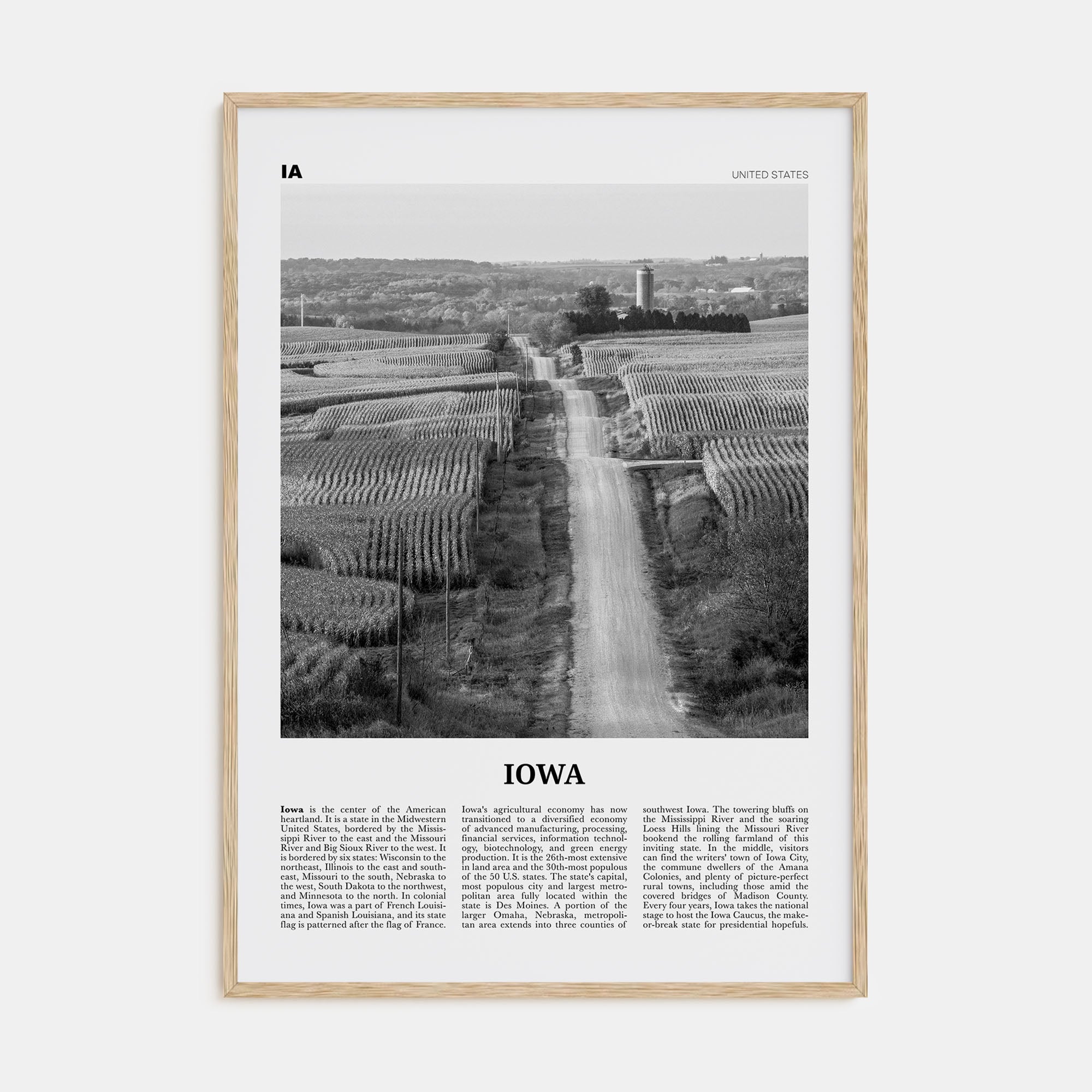 Iowa Travel B&W No 1 Poster