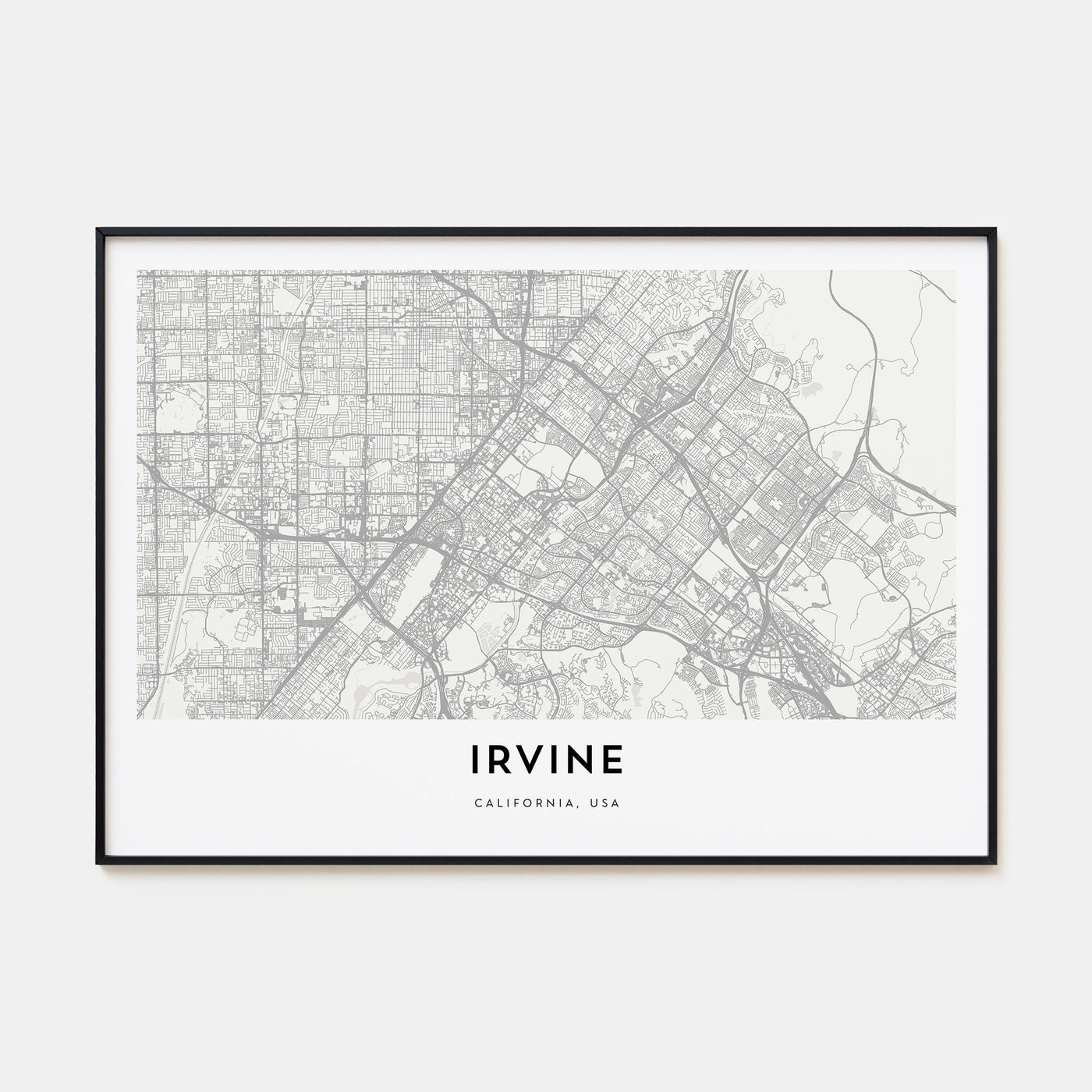 Irvine Map Landscape Poster