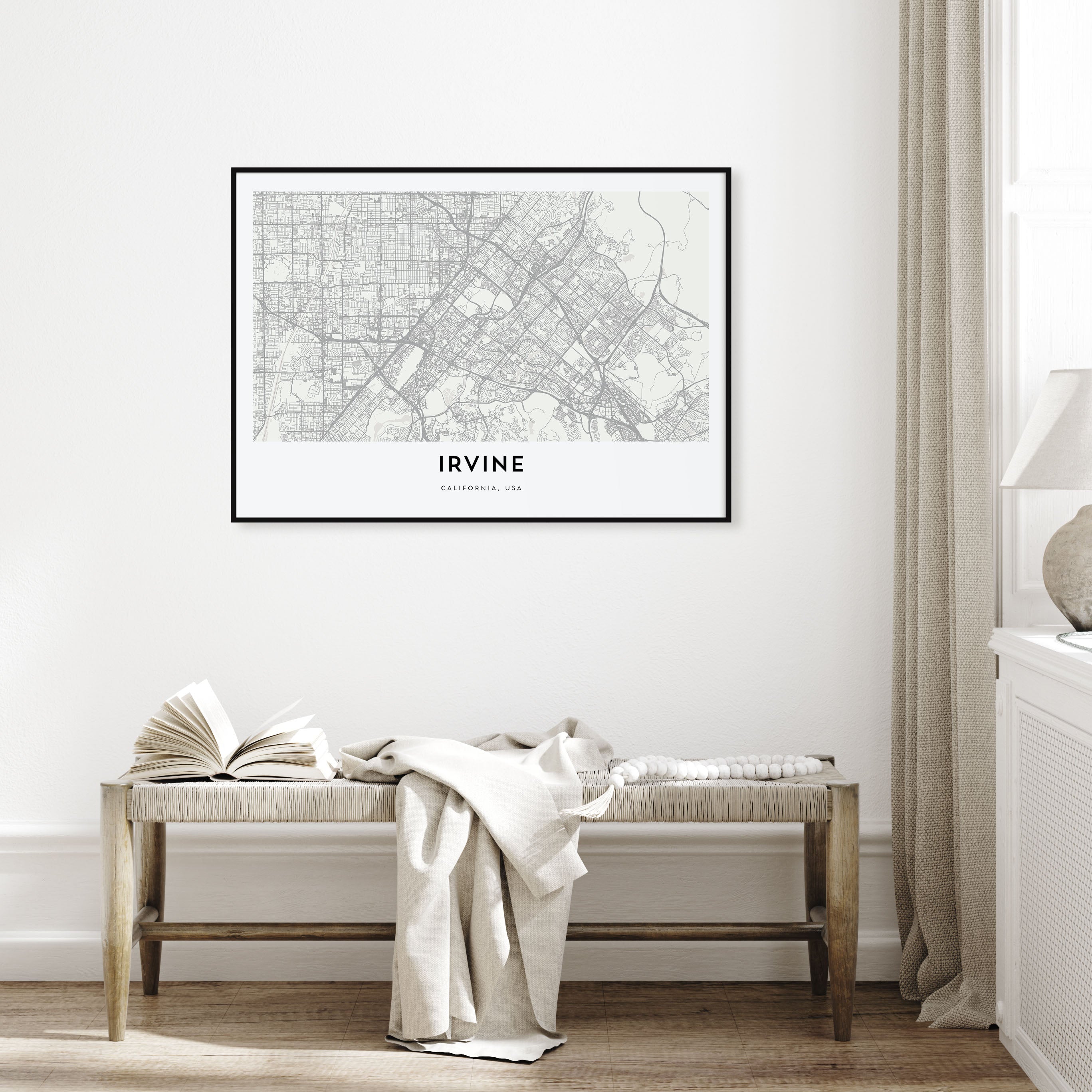 Irvine Map Landscape Poster
