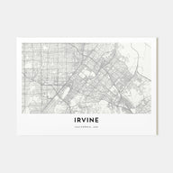 Irvine Map Landscape Poster