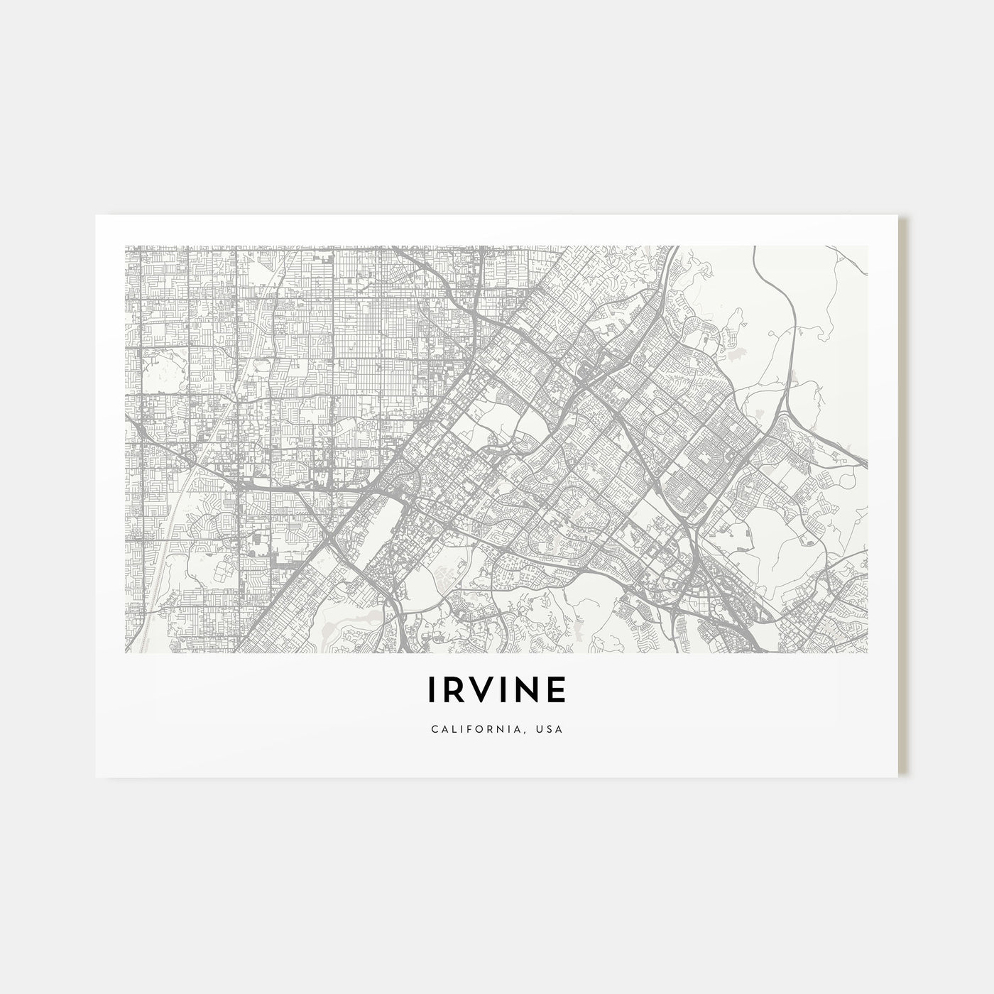 Irvine Map Landscape Poster