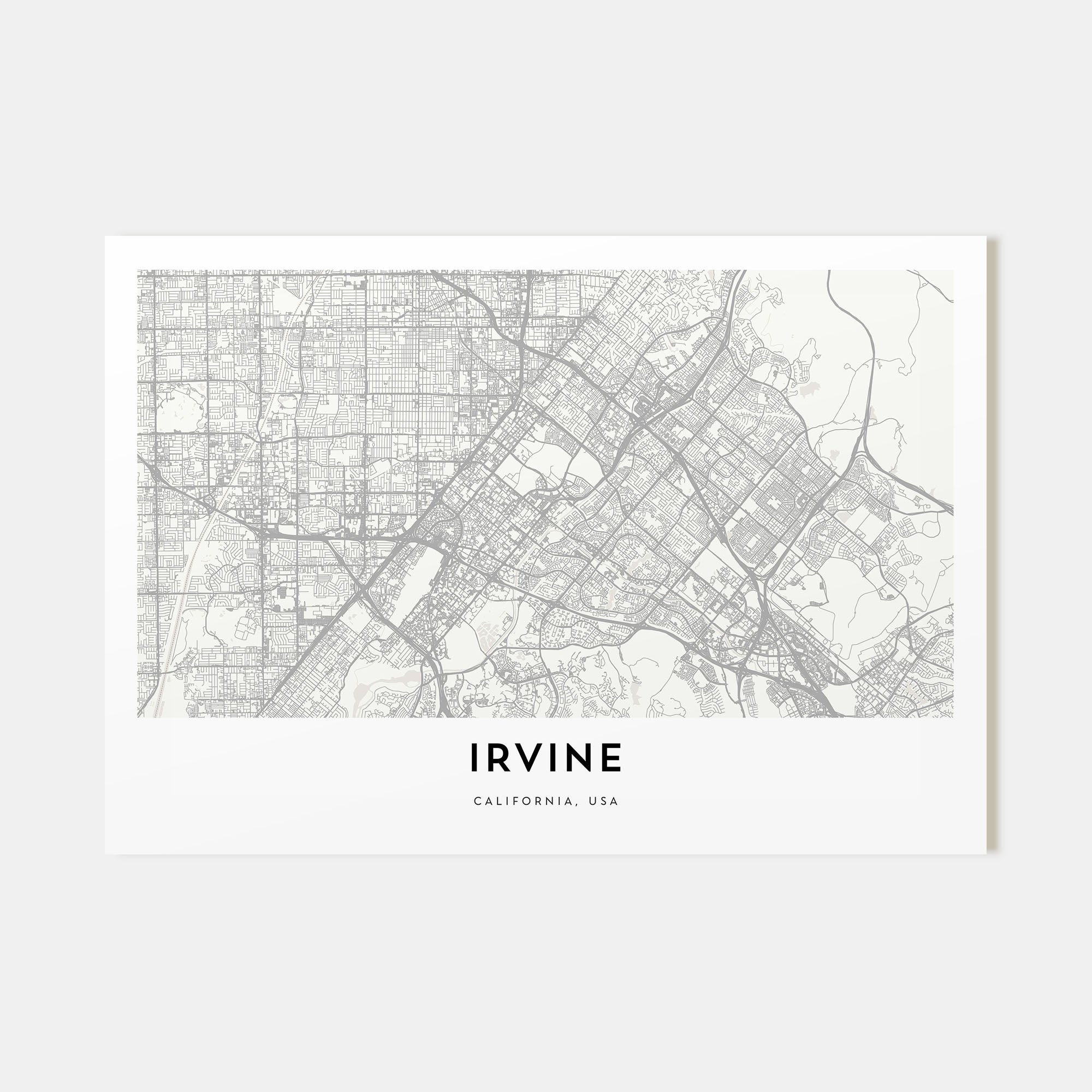 Irvine Map Landscape Poster